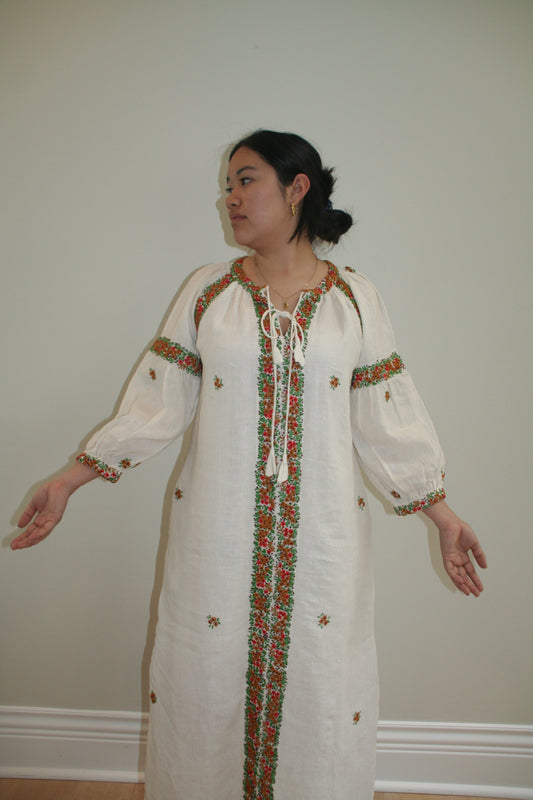 Linen Mamounia Dress Natural Multi - 24
